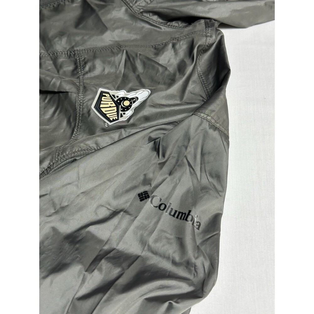 Purdue Boilermakers Columbia Gray Windbreaker Jacket Hooded Womens Large - Picture 2 of 12